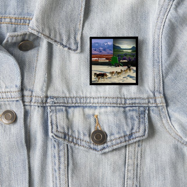 Fairbanks Alaska Foto Collage Pinback Button (Beispiel)
