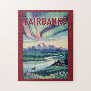 Fairbanks Alaska Nordlicht-Illustration