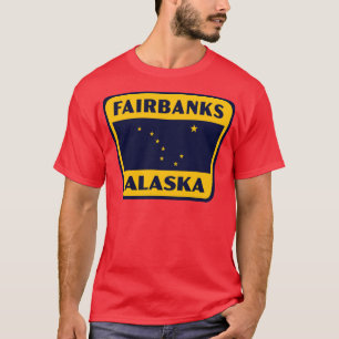 Fairbanks Alaska Retro Abzeichen Gelb T-Shirt