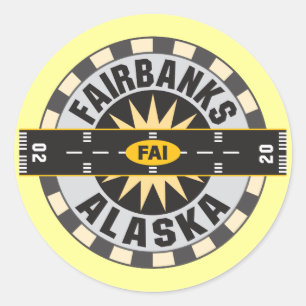 Fairbanks, Flughafen AK FAI Runder Aufkleber