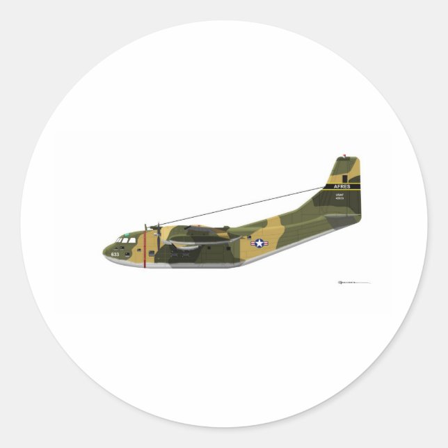 Fairchild C-123 Provider Runder Aufkleber (Vorderseite)