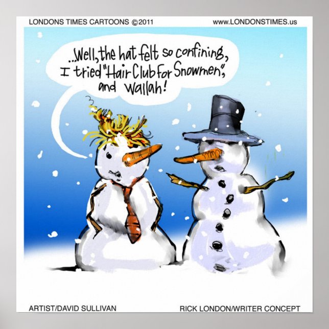 Fairclub für Snowmen Funny Christmas Poster (Vorne)