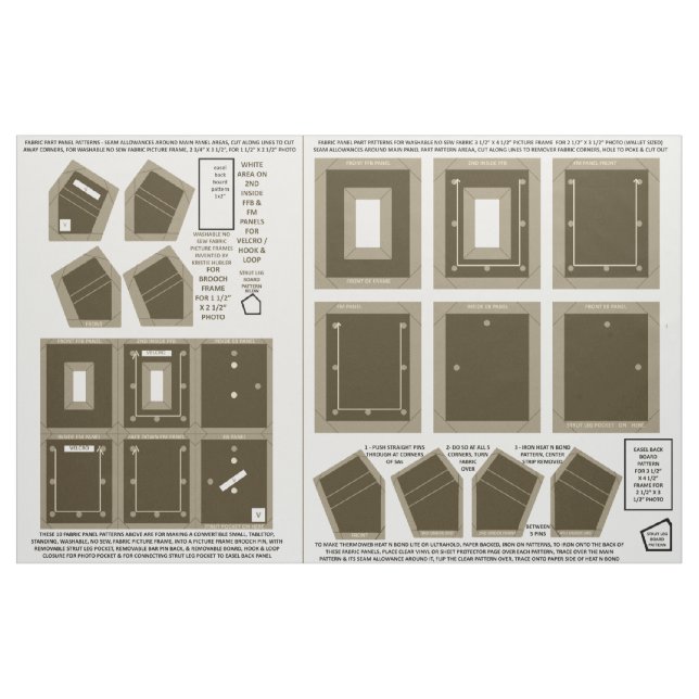 faire 2 tissu lavable pas coudre taupe cadres phot (Fat Quarter)