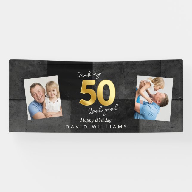 Faire 50 look bannière anniversaire moderne (Horizontal)