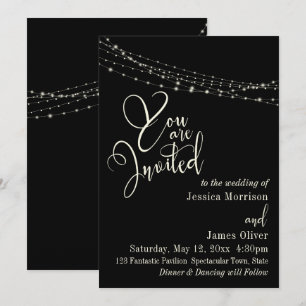Faire carte de mariage 32 sur fond noir avec des l