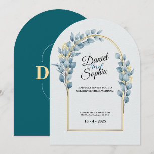 Faire carte d'invitation de mariage à arche de ver