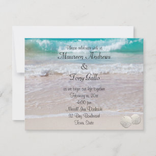 Faire carte d'invitation de mariage à la plage