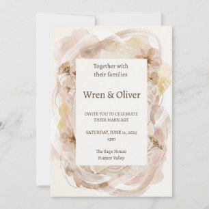 Faire carte d'invitation de mariage à l'aquarelle