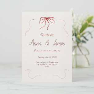 Faire Carte d'Invitation de Mariage à Ruban Rouge