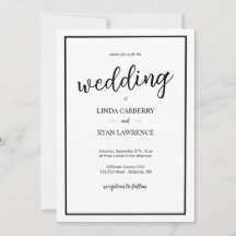 Faire carte d'invitation de mariage noir et blanc