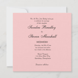 Faire carte d'invitation de mariage rose