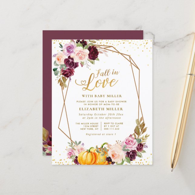 faire carte d'invitation pour une baby shower thèm (Devant/Arrière en situation)