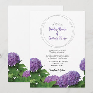 Faire Cartes de Mariage aux Hortensias Violets