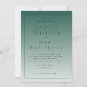 Faire Cartes de Mariage avec Dégradé de Teal Éléga