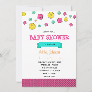 Faire comme un bouton invitation pour baby shower