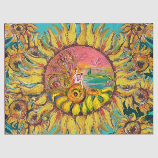 FAIRE DER SONNENBLUMEN SPIELEN LYRA Fantasy Fantas Seidenpapier (Vorderseite)