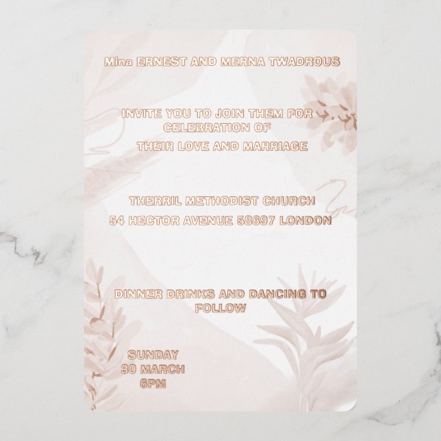 faire des invitations de mariage (Recto)