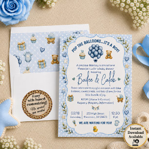Faire éclater les ballons Invitation à la Baby Sho