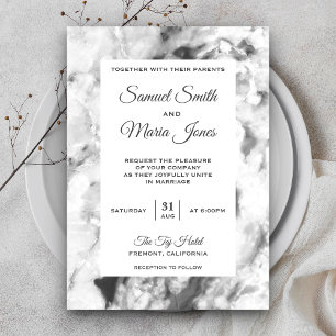 Faire et élégante invitation de mariage en marbre