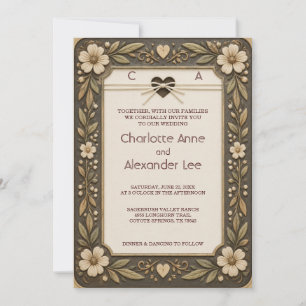 Faire Faire Cuir Mariage Occidental Invitation