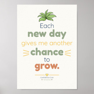 Faire grandir | Affiche d'affirmation pour enfants