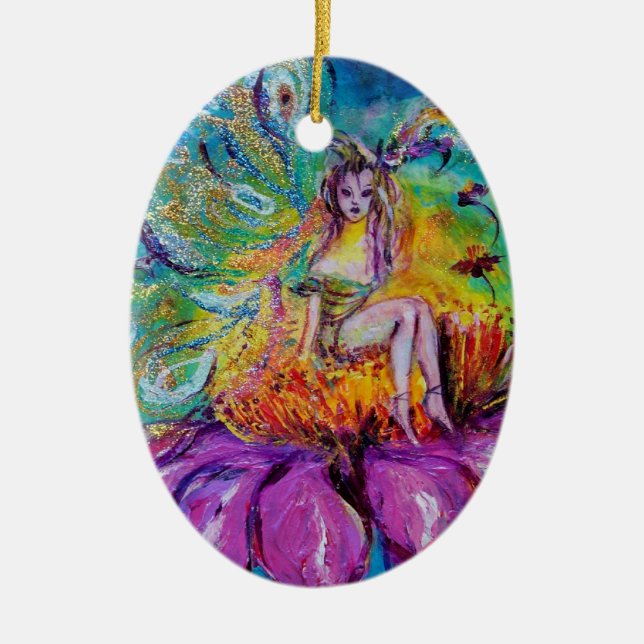 FAIRE IN DER NACHT VIBRANT BLUE SAPPHIRE Gem Keramikornament (Vorne)
