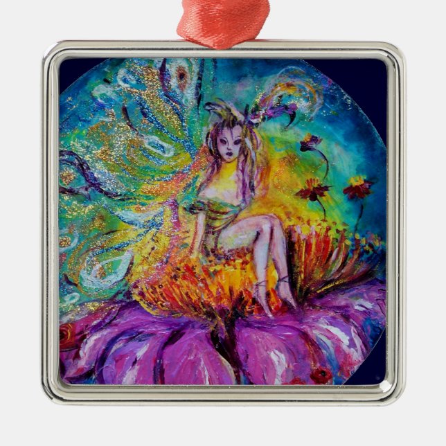 FAIRE IN DER NACHT VIBRANT BLUE SAPPHIRE Gem Ornament Aus Metall (Vorne)