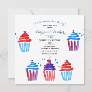 Faire invitation Baby Shower gâteaux aquarelle