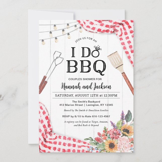 Faire invitation BBQ pour fête de couples avec du  (Devant)
