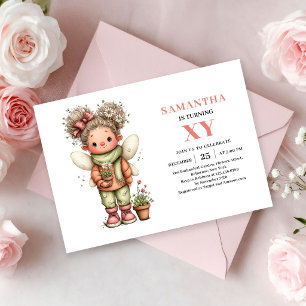 Faire invitation d'anniversaire rose pâle magique