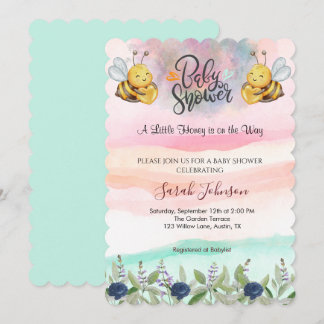 Faire invitation de baby shower abeille à miel