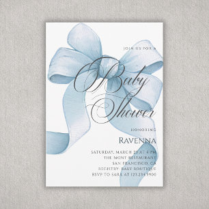 Faire Invitation de Baby Shower avec un Ruban Bleu