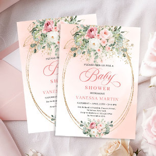Faire invitation de baby shower pour fille rose po
