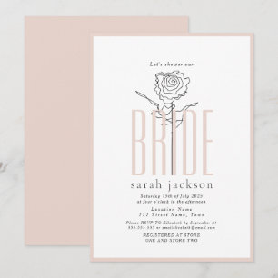 Faire invitation de bains de mariée rose tendre