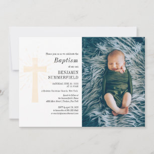 Faire invitation de baptême photo bébé religieux
