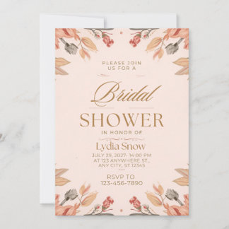 Faire invitation de douche de mariée florale rose