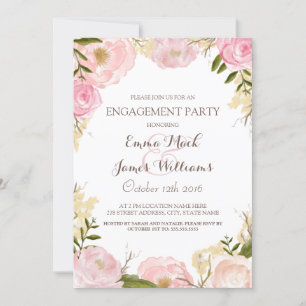 Faire invitation de fête de fiançailles florale