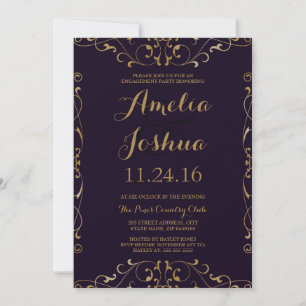 Faire invitation de fête de fiançailles tourbillon