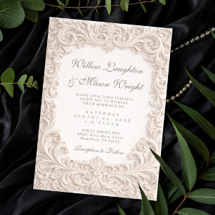 Faire invitation de mariage à défilement rococo iv