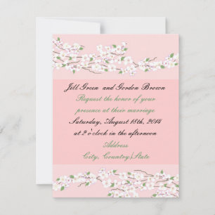 Faire invitation de mariage à fleurs roses élégant