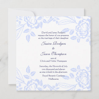 Faire invitation de mariage à la rose bleue douce