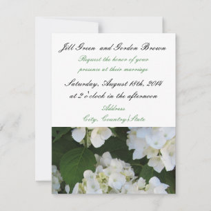 Faire invitation de mariage à l'hydrangea blanc él