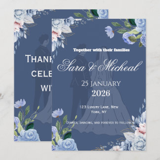 Faire invitation de mariage à motif floral lavande