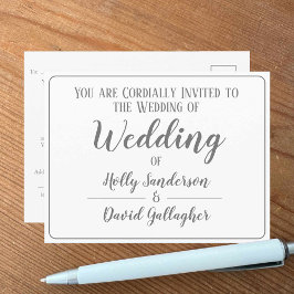 Faire invitation de mariage argent gris et blanc