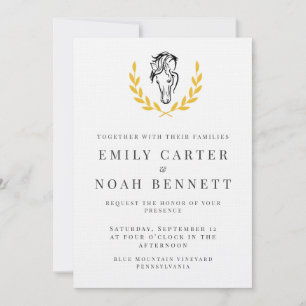 Faire invitation de mariage au blason de cheval av