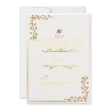 Faire invitation de mariage au coin or élégant | F