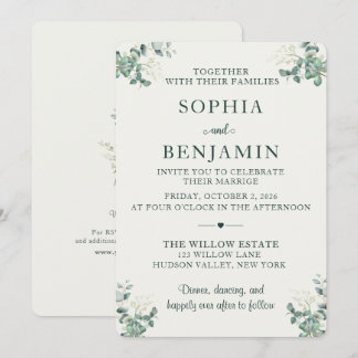 Faire invitation de mariage au eucalyptus