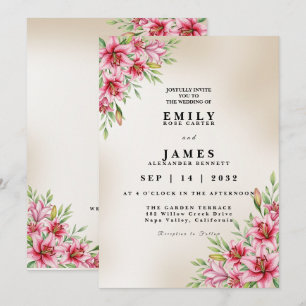 Faire invitation de mariage au lys Stargazer