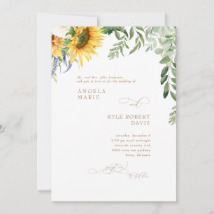 Faire invitation de mariage au tournesol et à l'eu