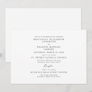 Faire invitation de mariage blanc simple sans pare